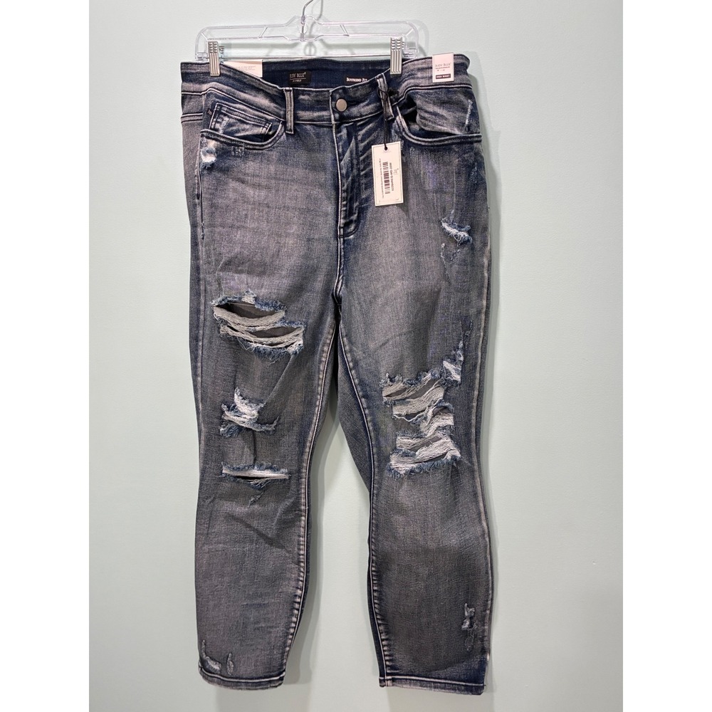 Judy Blue High Waist Boyfriend Distressed Jeans 20W Medium Wash